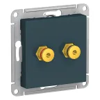                  Аудиорозетка ATLASDESIGN двухместная изумруд
               