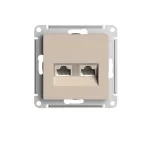 ATLASDESIGN РОЗЕТКА двойная компьютерная RJ45+RJ45, кат.5E, механизм, ПЕСОЧНЫЙ