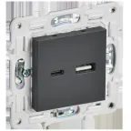 SKANDY Розетка USB A+C 18Вт SK-R13T титан IEK