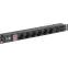 Блок распределения питания PDU 6 розеток нем ст + 2 С13 LED 1U вх С14 алюмин