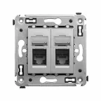 Avanti Компьютерная розетка RJ-45 в стену кат.5e двойная Закаленная сталь