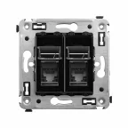 Avanti Розетка RJ-45 в стену, 5e двойная,Черный квадрат