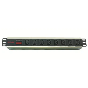 Блок розеток для 19 шкафов, 8 розеток IEC60320 С13, амперметр