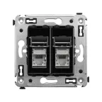                  Avanti Розетка RJ-45 в стену, кат.6 двойная экранированная, ''Черный квадрат''
               
