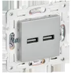 SKANDY Розетка USB A+A 3,1А SK-R15S серебряный IEK