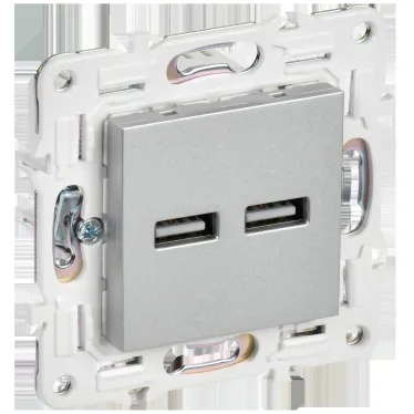 SKANDY Розетка USB A+A 3,1А SK-R15S серебряный IEK