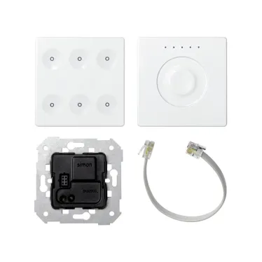 Simon 82 Комплект 6-кл сенсорн.выкл.+ сенс.регулятор, без маркиров., KNX, белый | 8400671-030 | Simon