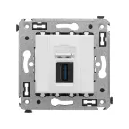                  Avanti USB 3.0 розетка одинарная в стену, тип А-А, Белое облако
               
