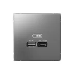                  ARTGALLERY USB розетка A + тип-C 45Вт высокоскор.заряд. QC, PD, механизм, сталь
               