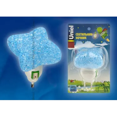 Светильник-ночник DTL-309-Звездочка/BLUE/1LED/01W выключатель на корпусе. | 10334 | Uniel