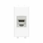 Avanti Компьютерная розетка RJ-45 без шторки модульная кат.6A экранированная Белое облако 1 модуль
