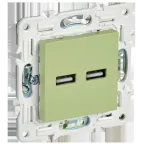 SKANDY Розетка USB A+A 3,1А SK-R15G мятный IEK