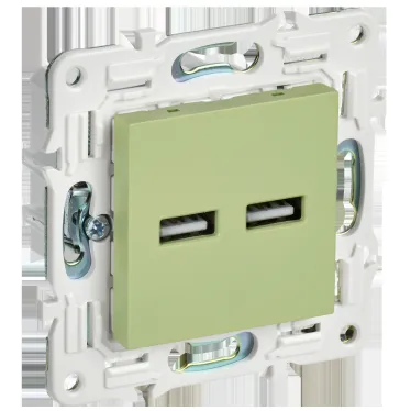 SKANDY Розетка USB A+A 3,1А SK-R15G мятный IEK