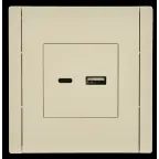 FORTE@PIANO Розетка USB A+C 18Вт FP451 ваниль IEK