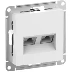                  ATLASDESIGN РОЗЕТКА двойная компьютерная RJ45+RJ45, кат.6А, механизм, БЕЛЫЙ
               