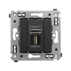                  Avanti USB 2.0 розетка одинарная в стену, тип А-А, , Черный матовый
               
