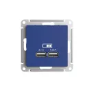                  ATLASDESIGN USB РОЗЕТКА A+A, 5В/2,1 А, 2х5В/1,05 А, механизм, АКВАМАРИН
               