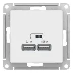                  ATLASDESIGN USB РОЗЕТКА A+A, 5В/2,1 А, 2х5В/1,05 А, механизм, ЛОТОС
               