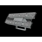 Светильник светодиодный спортивный Fizruk 200 Вт CRI80 4000 К накладной IP65 с поворотным кронштейном защитной решеткой оптикой 120 градусов RAL7045 серый