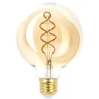 Лампа светодиодная филаментная F-LED G95-7W-824-E27 spiral gold (филамент, шар спир зол, 7Вт, тепл, E27) (20/560)