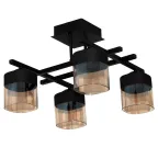                  Светильник Базиль 141 черн.муар (плафон 8421) НПБ 01-4х60-124 Е27 ИУ
               