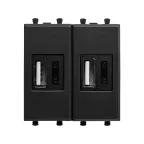                  Avanti USB зарядное устройство модульное, , Черный матовый, 2 модуля
               