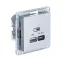 ATLASDESIGN USB РОЗЕТКА A + тип-C 45W высокоскор.заряд. QC,PD, механизм,АЛЮМИНИЙ