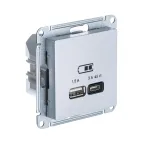                  ATLASDESIGN USB РОЗЕТКА A + тип-C 45W высокоскор.заряд. QC,PD, механизм,АЛЮМИНИЙ
               