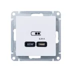                  ATLASDESIGN USB РОЗЕТКА тип-С 65Вт высокоскор.заряд. QC, PD, механизм, ЛОТОС
               