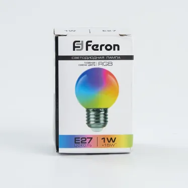Лампа светодиодная LED 1вт Е27 RGB плавная смена цвета шар