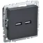 BRITE Розетка USB A+A 3.1А РЮ10-1-БрГ графит