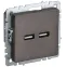 BRITE Розетка USB A+A 5В 3,1А РЮ10-1-БрТБ темная бронза