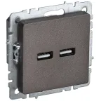                  BRITE Розетка USB A+A 5В 3,1А РЮ10-1-БрТБ темная бронза
               