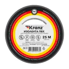 Изолента ПВХ KRANZ 0.13х15 мм, 25 м, серая