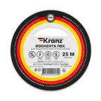 Изолента ПВХ KRANZ 0.13х19 мм, 25 м, белая
