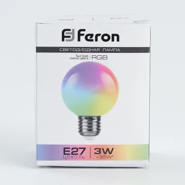 Лампа светодиодная LED 3вт Е27 RGB быстрая смена цвета шар G60
