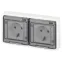 Розетка Эксперт 11-2524-01 2х2P+E гориз. IP55, шторки, 16A-250В, СУ, белый