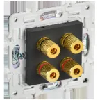 SKANDY Аудиорозетка 4-местная SK-A01G графит IEK