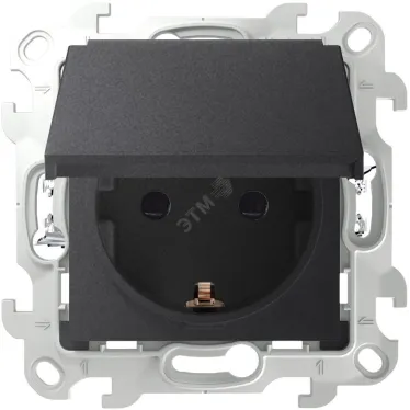 Розетка 2К+З IP44 Push@Go, графит