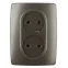 Розетка 2X2P, 16A-250В, Эра12, бронза, 12-2107-13