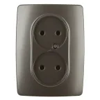 Розетка 2X2P, 16A-250В, Эра12, бронза, 12-2107-13