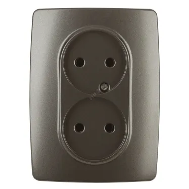 Розетка 2X2P, 16A-250В, Эра12, бронза, 12-2107-13