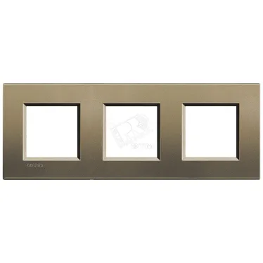 LivingLight Рамка прямоугольная 3 поста Коричневый шелк