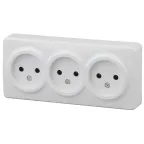 Розетка 3х2P, 16A-250В, ОУ, Эра Эксперт, белый, 11-2207-01