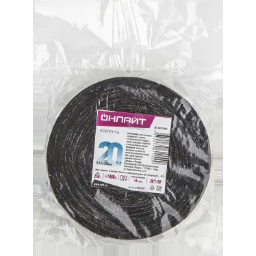Изолента ОНЛАЙТ 61 154 OIT-H20-20/BL ХБ черная 250г 0,35х20мм 20м