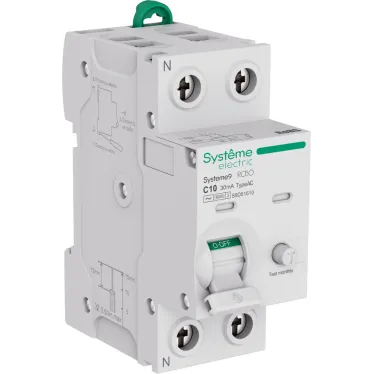 Авт. выкл. диф. тока (АВДТ) 1P+N C 10A 6kA 30мА Тип-AC 230В Systeme9