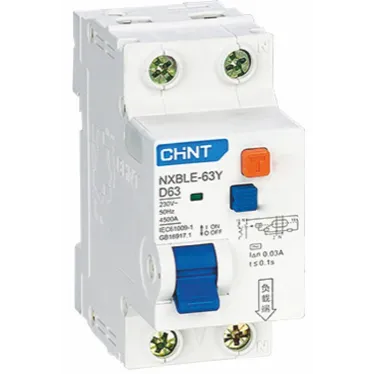 Выключатель автоматический дифференциального тока NXBLE-63 2P D50 100mA тип AC 6kA (R) | 982567 | CHINT
