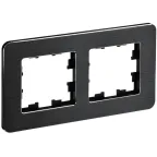                  BRITE Рамка 2 поста РУ-2-1-Бр металл черный RE AL IEK
               