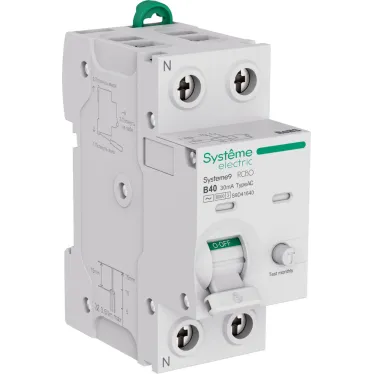 Авт. выкл. диф. тока (АВДТ) 1P+N B 40A 6kA 30мА Тип-AC 230В Systeme9