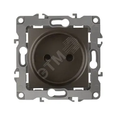 Розетка 2P, 16A-250В, Эра12, бронза, 12-2105-13